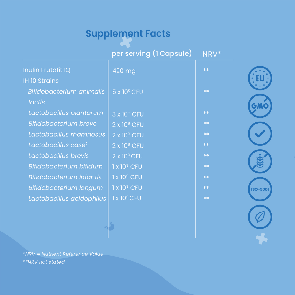 +boost Probiotic 20 Billion bottle showing capsules and label with probiotic branding, promoting digestive health.