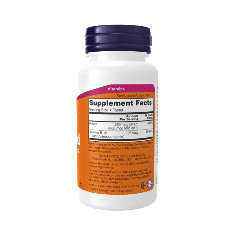 Now Foods Folic Acid 800 mcg with Vitamin B-12
