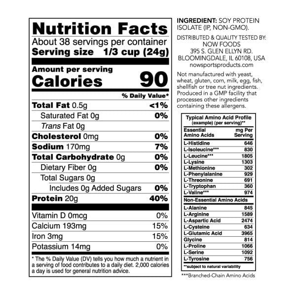 NOW Foods Soy protein Isolate Unflavored 557g