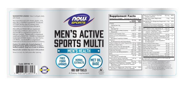 NOW Foods Men's Active Sports Multi