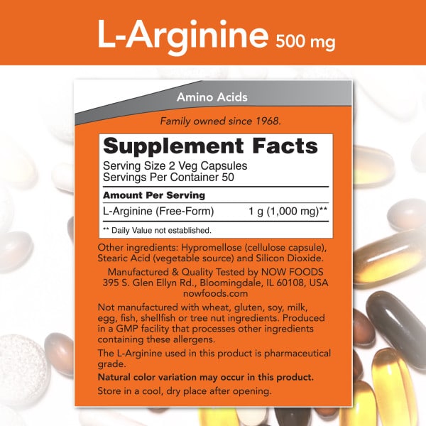 NOW Foods L-Arginine 500mg