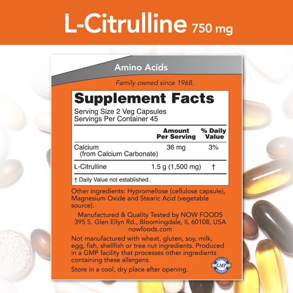 NOW Foods L-Citrulline 750mg
