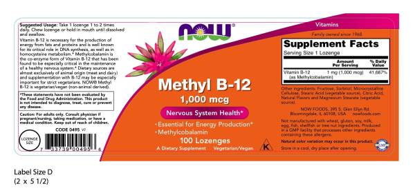 NOW Foods Methyl B-12 1,000mcg