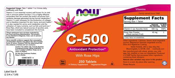 NOW Foods Vitamin C-500 Tablets