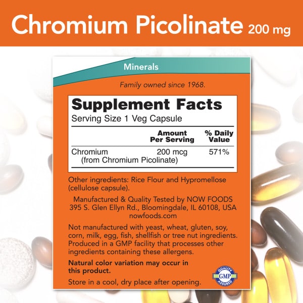 NOW Foods Chromium Picolinate 200mcg