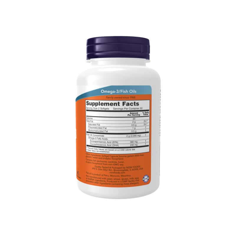 NOW Foods Omega-3 Molecularly Distilled 1000mg
