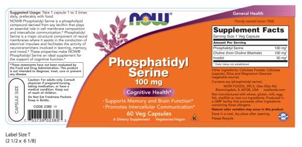 NOW Foods Phosphatidyl Serine 100mg