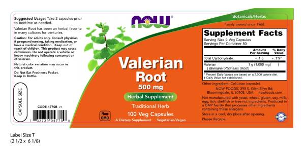 NOW Foods Valerian Root 500mg
