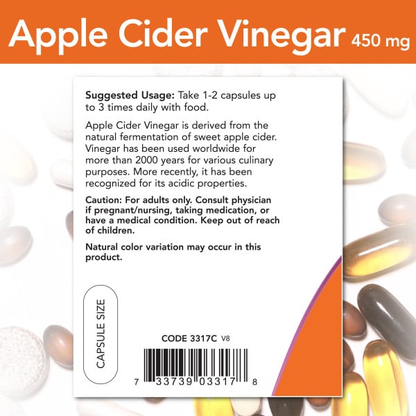 NOW Foods Apple Cider Vinegar 450mg