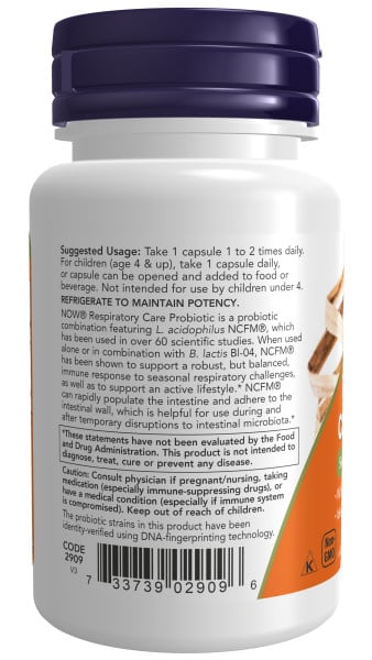 Now Foods Respiratory Care Probiotic Veg Capsules