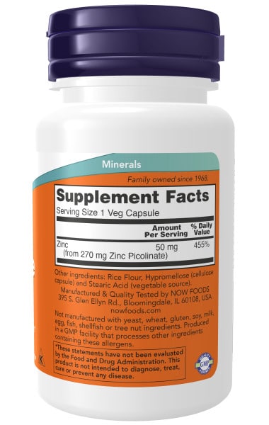 Now Foods Zinc Picolinate 50mg