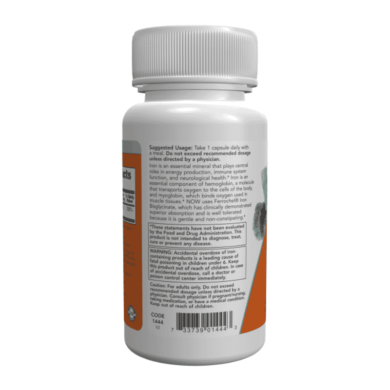 Now Foods Iron 36mg Double Strength Veg Capsules