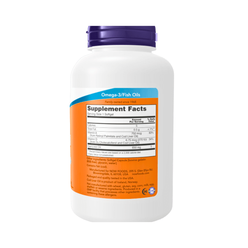 Now Foods Cod Liver Oil 650mg