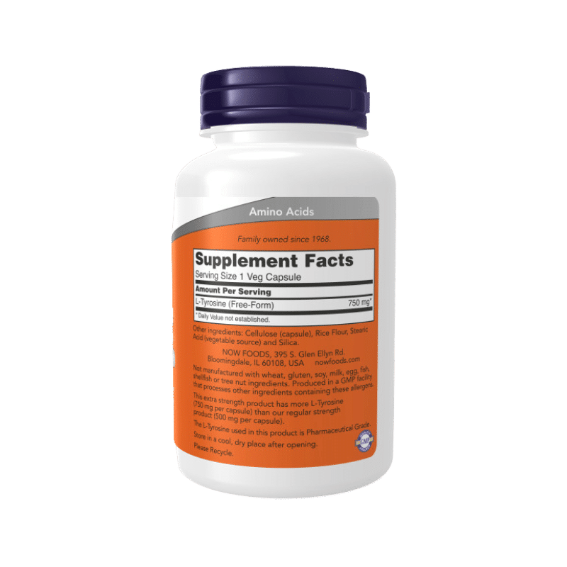 Now Foods L-Tyrosine 750mg, Extra Strength