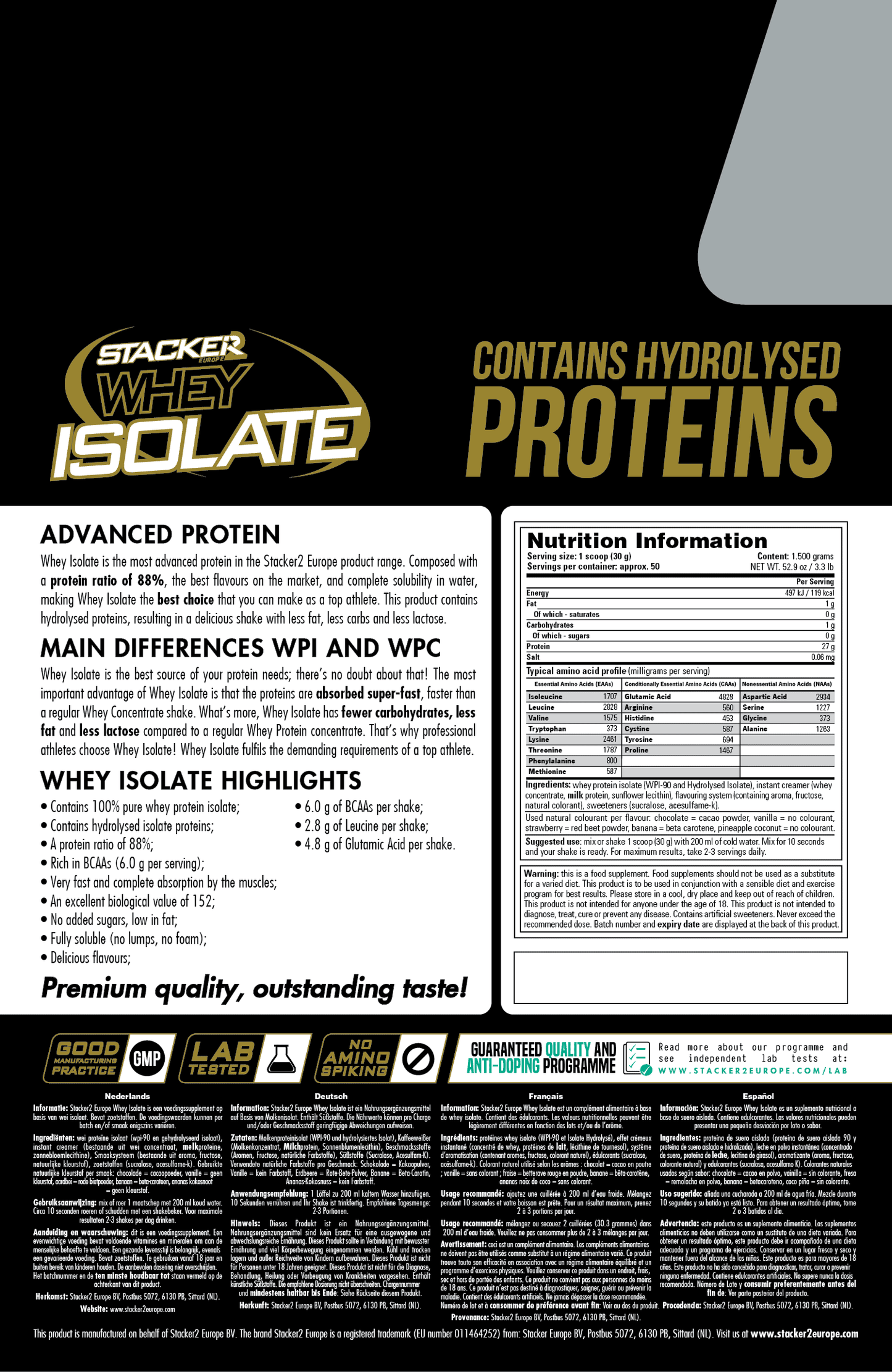 Stacker2 Whey Isolate 1.5kg