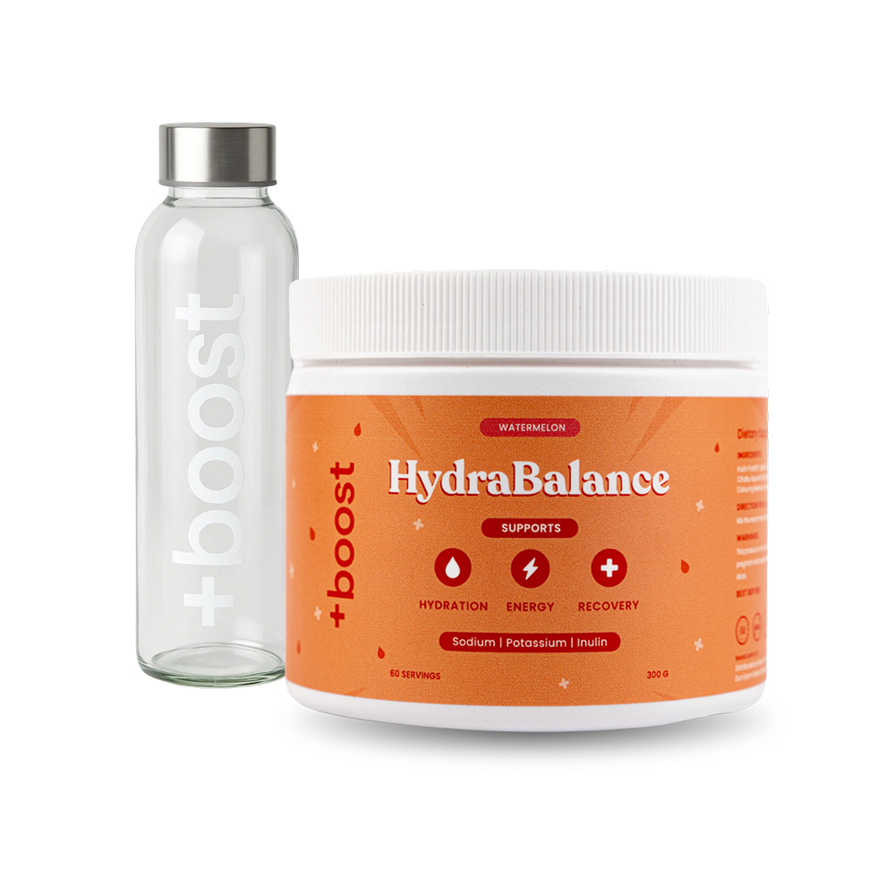 HydraBalance and +boost Glass bottle