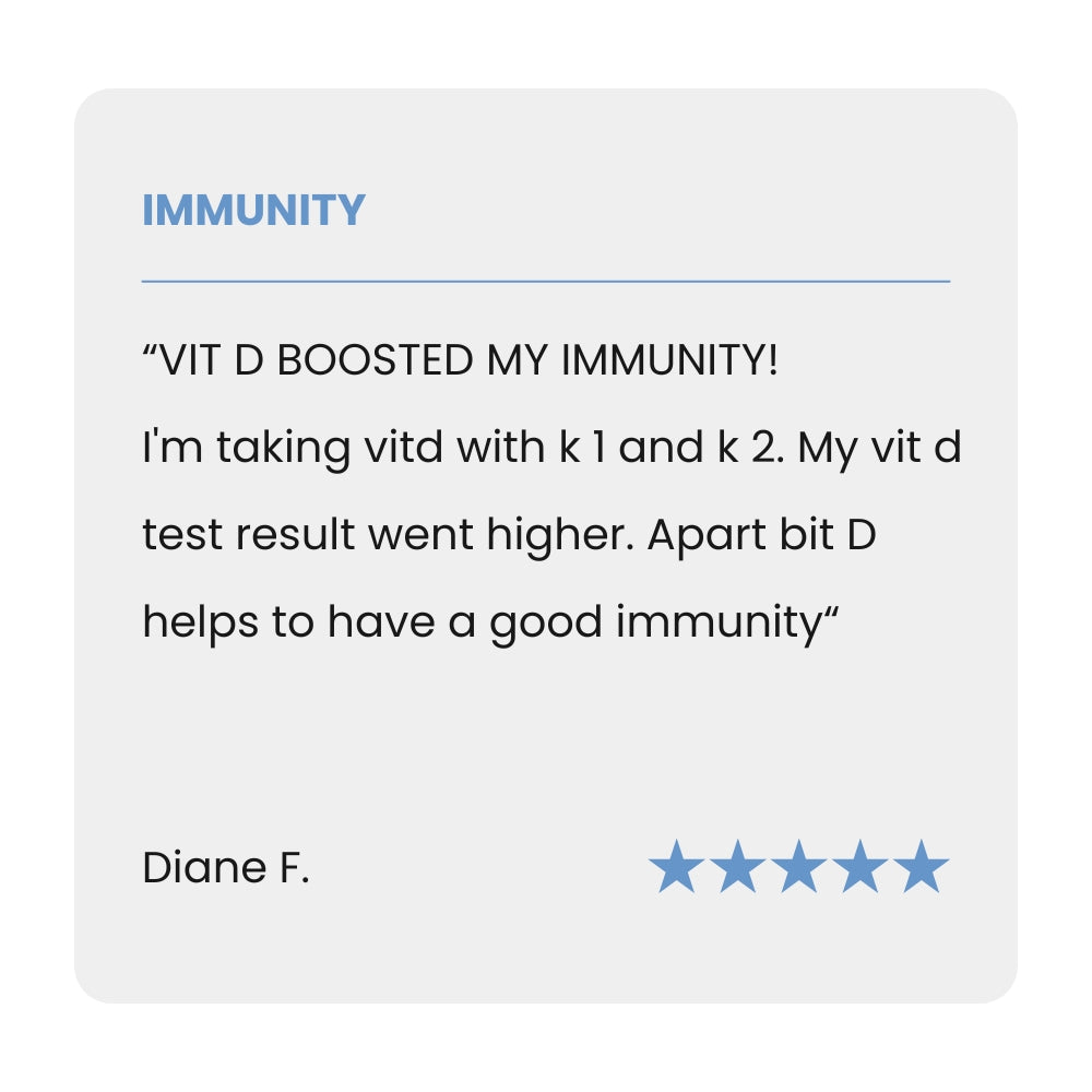 +boost Vitamin D3, K1, and K2 supplement bottles with labels showing the vitamin supplement ingredients.