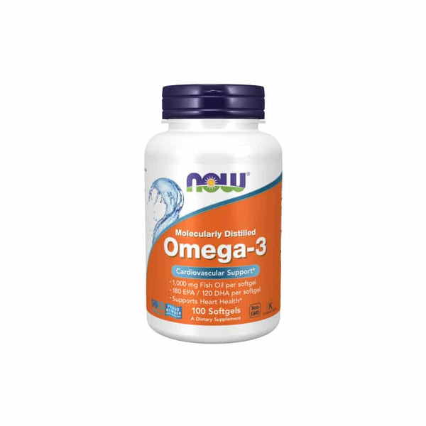 NOW Foods Omega-3 Molecularly Distilled 1000mg - +boost